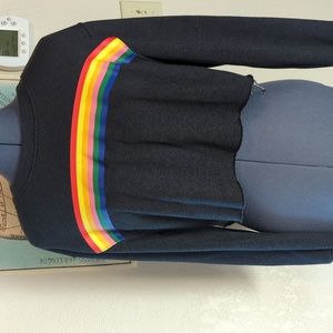 Rainbow Sweatshirt Crop Top